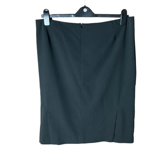 Franco Mirabelli Skirt Knee Length Black Lined 2 Back Slits Back Zipper Women 14 - Picture 12 of 12